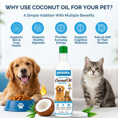 Petoska Organic Virgin Coconut Oil for Dogs & Cats – Cold-Pressed, 250 ml