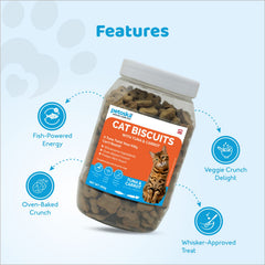 Petoska Crunchy Cat Biscuit Tuna & Carrot, 250 gms