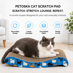 Petoska Curved Cat Scratch Pad with Catnip