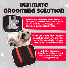 Petoska Nail Cutter with Filer for Dogs and Cats - Black
