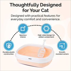 Petoska Cat Litter Tray with Scoop - Orange