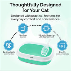 Petoska Cat Litter Tray with Scoop - Green