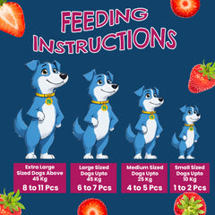 Petoska Chicken Strawberry Dog Treats Chewy Sticks with Real Meat & Fruit Pack Of 2  100gms