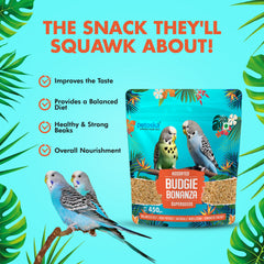 Petoska Budgie Bonanza Assorted Super Seeds Nutritious & Delicious Treat for Budgies, 450gms