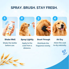 Petoska Pet Perfume for Dogs & Cats – with Oats Fragrance, Aloe Vera, Calendula & Neem Extracts, 200 ml