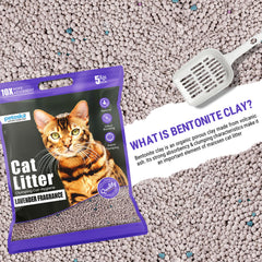Petoska Bentonite Cat Litter Lavender Fragrance Rapid Clumping & Odor Control-5kg