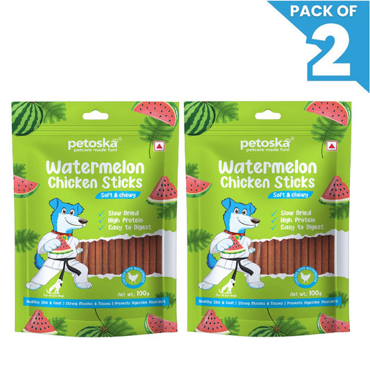 Petoska Dog Treat Watermelon Chicken Stick 100g - Pack of 2