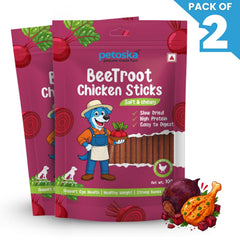 Dog Treat Beetroot Chicken Sticks 100gms (Pack of 2)
