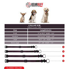 Gearbuff Classic Dog Collar Adjustable Neck Collar for All Dogs Extra Durable & Comfortable Dog Training Collar Pet Skin & Fur-Coat Friendly Light Weight