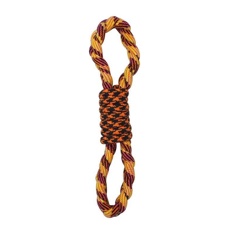 Gearbuff Tug No War Rope chew Dental Toy, Multicolor Black Orange
