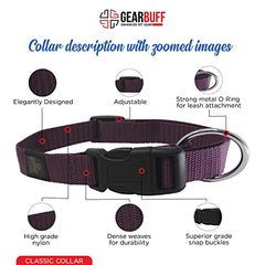 Gearbuff Classic Dog Collar Adjustable Neck Collar for All Dogs Extra Durable & Comfortable Dog Training Collar Pet Skin & Fur-Coat Friendly Light Weight