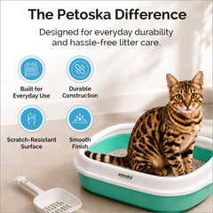 Petoska Cat Litter Tray with Scoop - Green