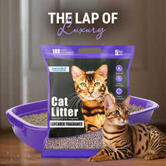 Petoska Bentonite Cat Litter Lavender Fragrance Rapid Clumping & Odor Control-5kg
