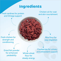 Petoska Crunchy Cat Biscuit Sardine & Cranberry, 250 gms