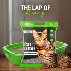 Petoska Bentonite Cat Litter Green Apple Fragrance Rapid Clumping & Odor Control-5kg
