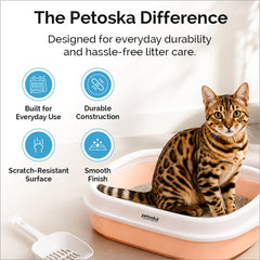 Petoska Cat Litter Tray with Scoop - Orange