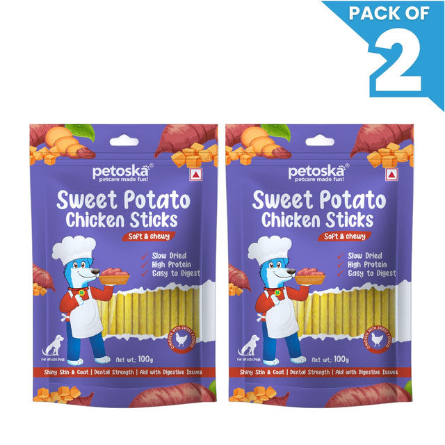 Petoska Sweet Potato Chicken Sticks Pack of 2 - 100gms