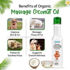 Petoska Organic Massage Coconut Oil For Pets, 250 ml