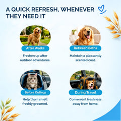 Petoska Pet Perfume for Dogs & Cats – with Oats Fragrance, Aloe Vera, Calendula & Neem Extracts, 200 ml