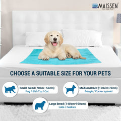 Maissen Pet Dry Sheet, Cats and Dogs Reusable Pee Pad for Training and Hygiene, Aqua Blue