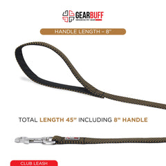 Gearbuff Club Dog Leash | Superior Grade | Extra Durable | Pet Safety Accessory | Leash for All Dogs | Walking & Training Belts | Break Resistant & Fade Resistant | Comfortable