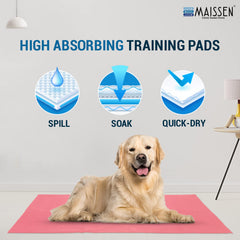 Maissen Pet Dry Sheet Medium- Coral | Size-100Cm X 70Cm | for All Pets | Waterproof Reusable Pee Pads for Dogs | Cat Mat | Washable Pet Dry Sheet | Training Pads for Dogs | Odor Remover | Quick Dry