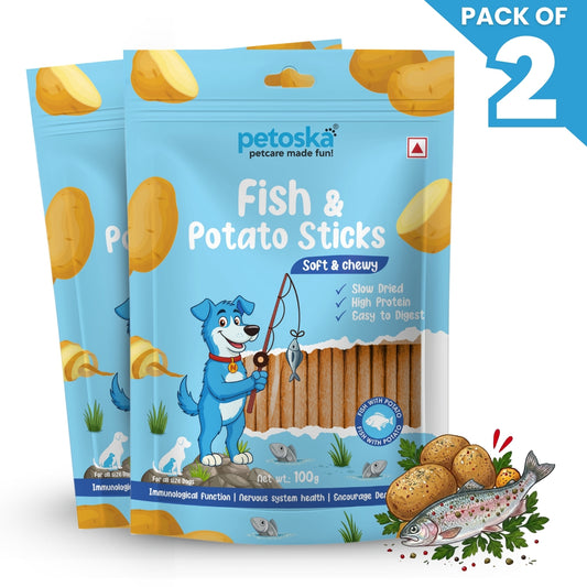Dog Treat Potato Fish Sticks 100gms (Pack of 2)