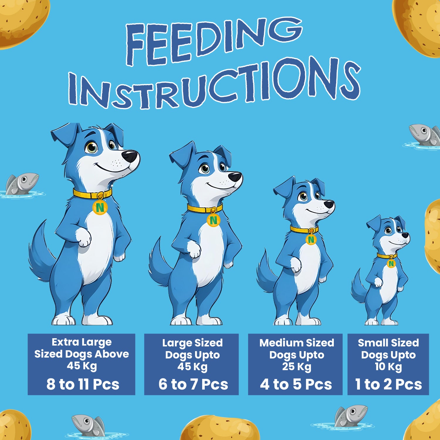 Petoska Potato Fish Sticks Tasty & Healthy Dog Treats with High Protein & Omega-3, 100g Each - Pack Of 10.