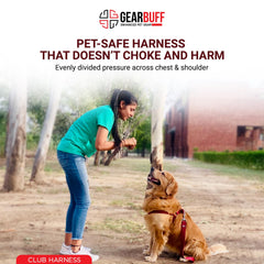 Gearbuff Club Range of Harness | Adjustable | Breakproof | Escape Proof Dog Harness for All Dog Pets| Dog Essentials | Walking & Training | Soft Textured Chest Harness | Easy Maintenance