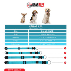 Gearbuff Soft Dog Collar | Adjustable Neck Collar for All Dogs | Light Weight | Durable, Comfortable & Safe | Dog Training Collar | Pet Skin & Fur-Coat Friendly