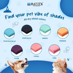 Maissen Pet Dry Sheet Medium- Orange | Size-100Cm X 70Cm | for All Pets | Waterproof Reusable Pee Pads for Dogs | Cat Mat | Washable Pet Dry Sheet | Training Pads for Dogs | Odor Remover | Quick Dry