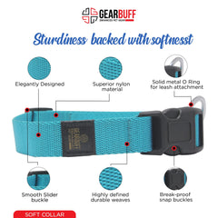 Gearbuff Soft Dog Collar | Adjustable Neck Collar for All Dogs | Light Weight | Durable, Comfortable & Safe | Dog Training Collar | Pet Skin & Fur-Coat Friendly