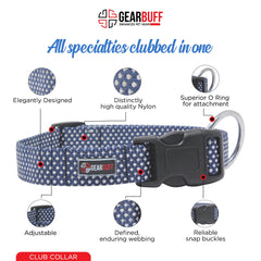 Gearbuff Club Dog Collar | Adjustable Neck Collar for All Dogs | Light Weight | Durable, Comfortable & Safe | Dog Training Collar | Pet Skin & Fur-Coat Friendly