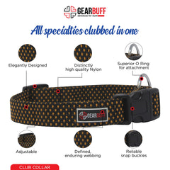 Gearbuff Club Dog Collar | Adjustable Neck Collar for All Dogs | Light Weight | Durable, Comfortable & Safe | Dog Training Collar | Pet Skin & Fur-Coat Friendly