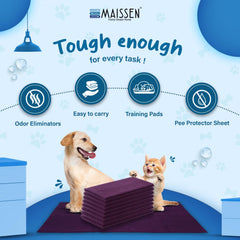 Maissen Pet Dry Sheet Medium- Plum | Pack of 2 | Size- 100Cm X 70Cm | for All Pets | Waterproof Reusable Pee Pads for Dogs | Washable Pet Dry Sheet | Training Pads for Dogs | Odor Remover | Dog Mat