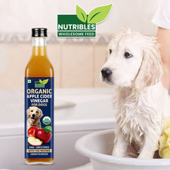 Nutribles Organic Apple Cider Vinegar- 500 Ml | for All Dogs & Cats | Certified Organic | Healthy Cat, Dog Skin and Coat Supplement | Natural Unfiltered Dog Supplement | No Added Colour, Flavour