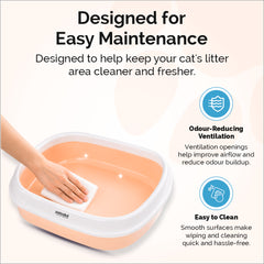 Petoska Cat Litter Tray with Scoop - Orange