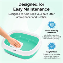 Petoska Cat Litter Tray with Scoop - Green