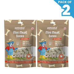 Petoska Dog Treats Mini Meat Bones 100g - Pack of 2