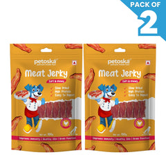 Petoska Chicken Meat Jerky Dog Treats, High-Protein & Dental-Friendly Pack Of 2 100gms