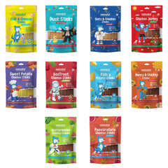 Petoska Dog Treats 100gm Each - Pack Of 10 Flavours Each - Pack Of 10.