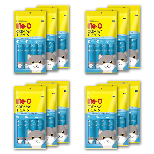 Me-O Chicken & Liver Creamy Lickable Cat Treats – 60 g x 12