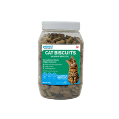 Petoska Crunchy Cat Biscuit Salmon & Broccoli, 250 gms