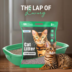 Petoska Bentonite Cat Litter Jasmine Fragrance Rapid Clumping & Odor Control-5kg