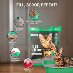 Petoska Bentonite Cat Litter Jasmine Fragrance Rapid Clumping & Odor Control-5kg