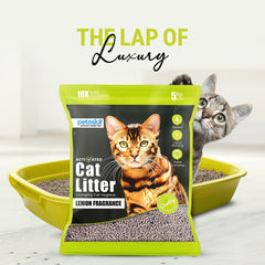 Petoska Activated Cat Litter Quick Clumping Low Dust & Odor Locking for Cats, Lemon & Green Apple, (2 Packs of 5Kg)