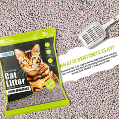 Petoska Activated Cat Litter Quick Clumping Low Dust & Odor Locking for Cats, Lemon & Green Apple, (2 Packs of 5Kg)
