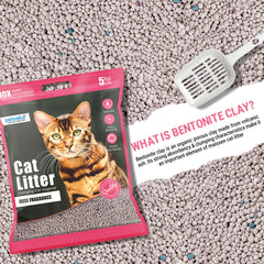 Petoska Bentonite Cat Litter Rose Fragrance Rapid Clumping & Odor Control-5kg