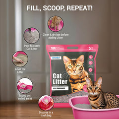 Petoska Bentonite Cat Litter Rose Fragrance Rapid Clumping & Odor Control-5kg