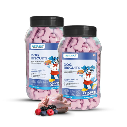Petoska Dog Biscuits Chicken & Mixed Berries 500g - Nutritious food